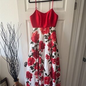 Red Floral Maxi Dress